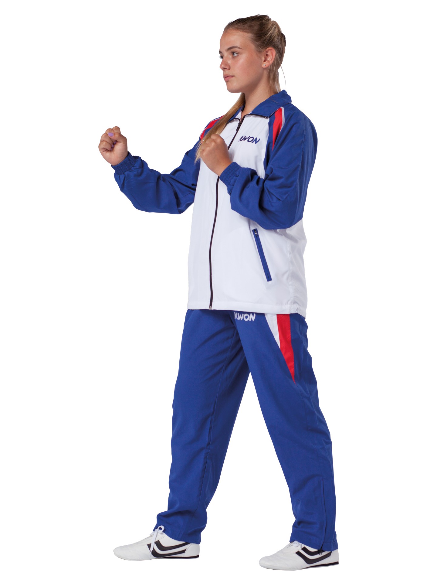 Tuta da Ginnastica Endurance blu/bianco