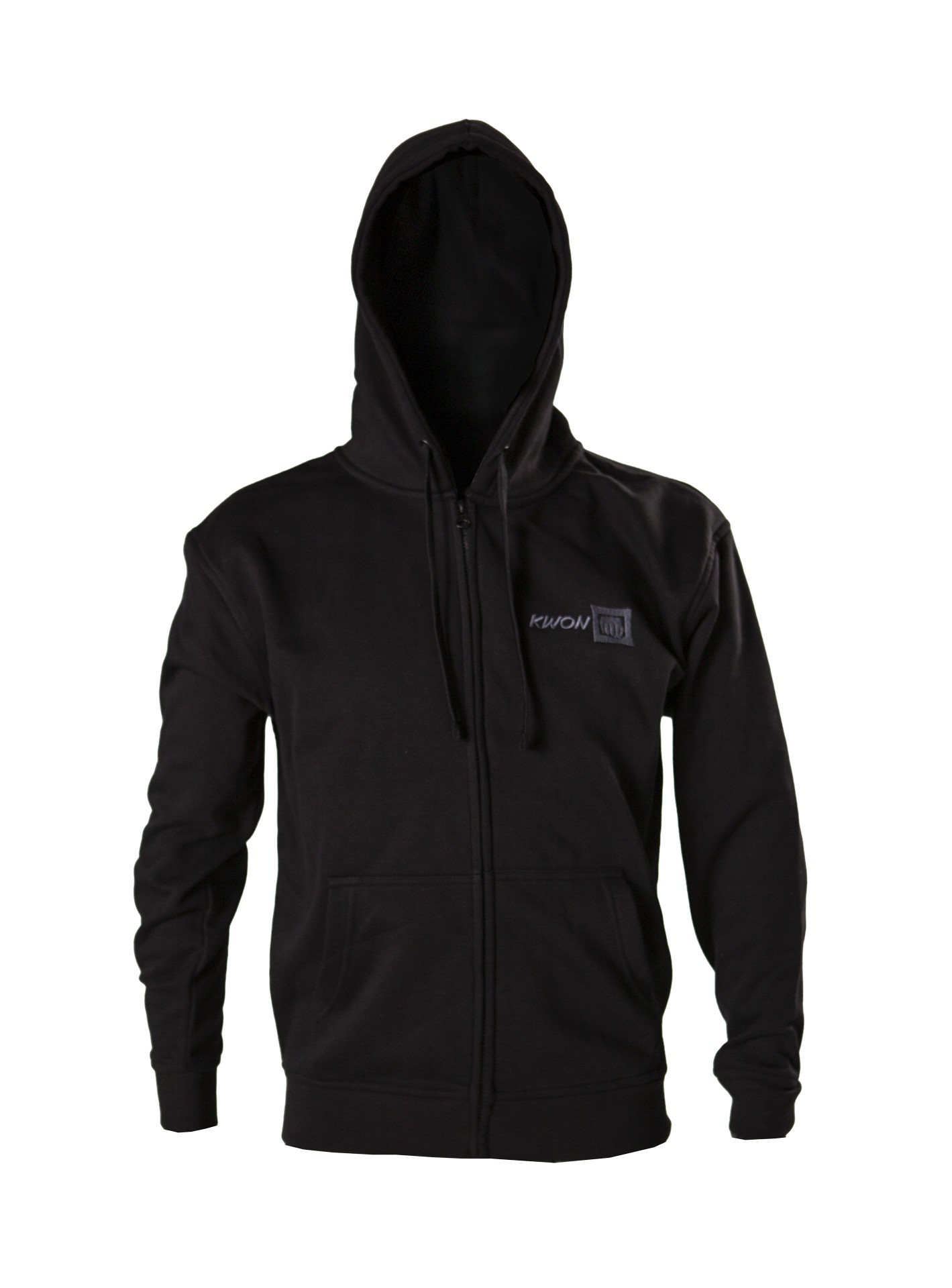 Felpa nera con zip e logo KWON