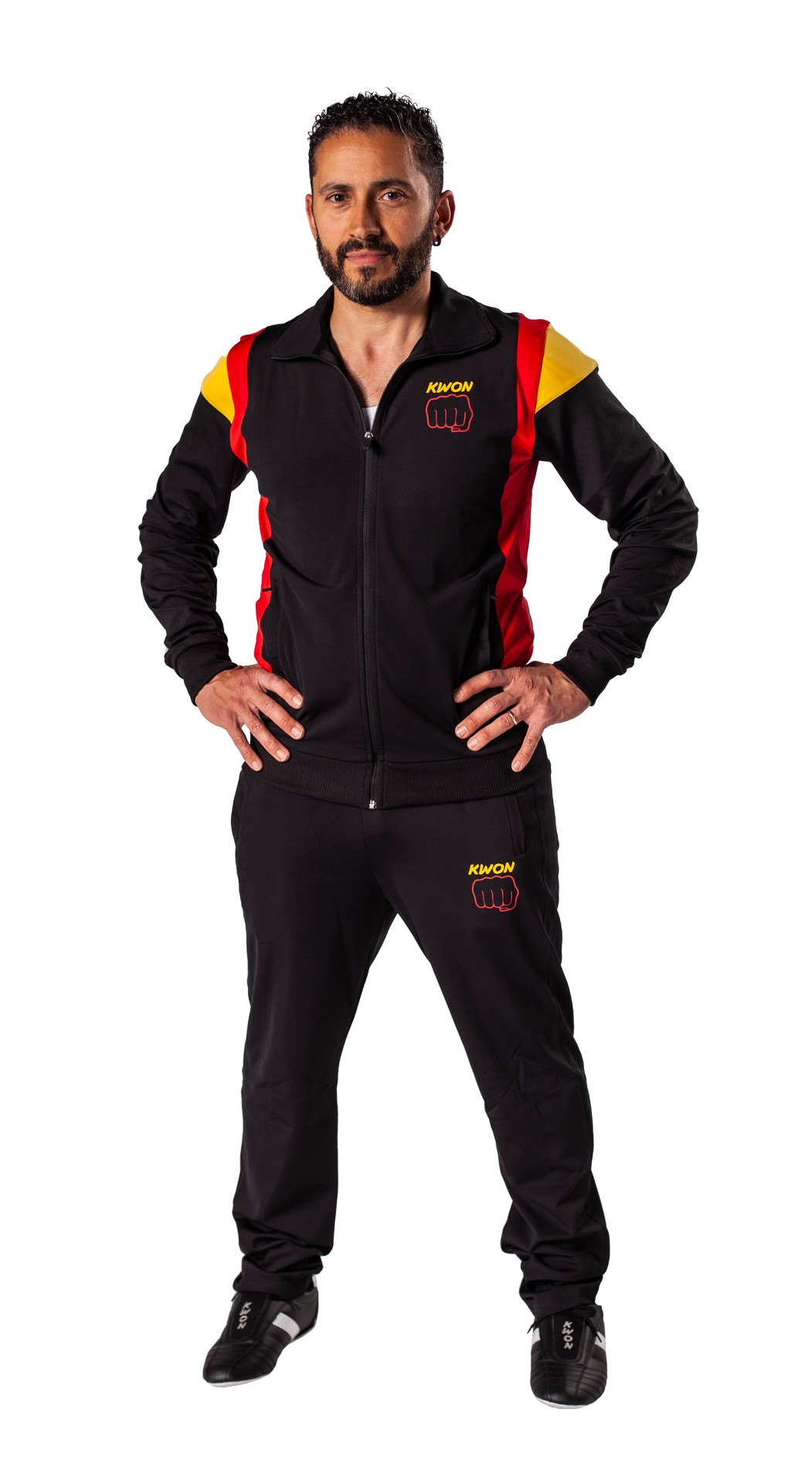 Tuta da Ginnastica 1980 nero/rosso/giallo