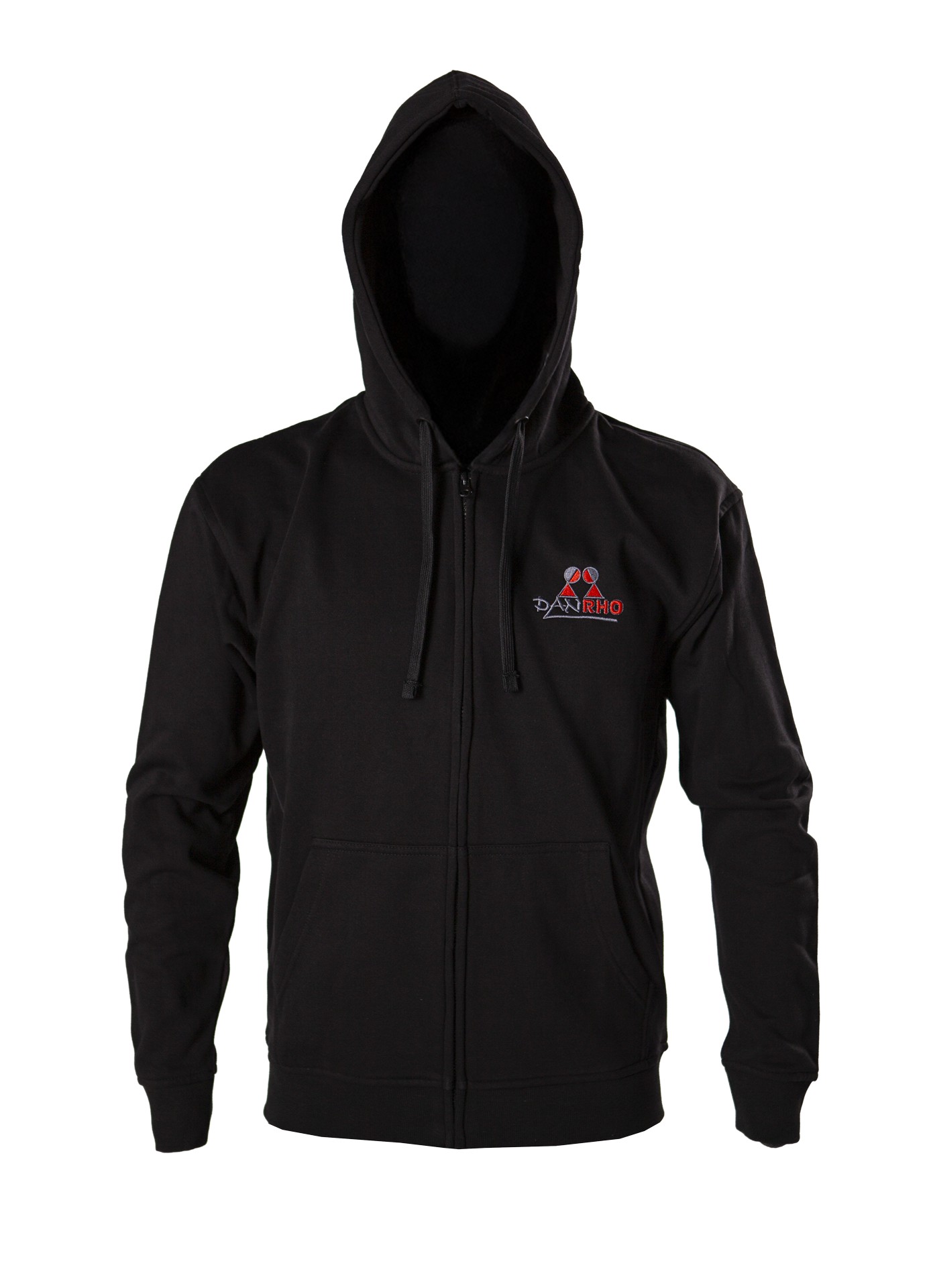 DANRHO Felpa nera con zip e logo
