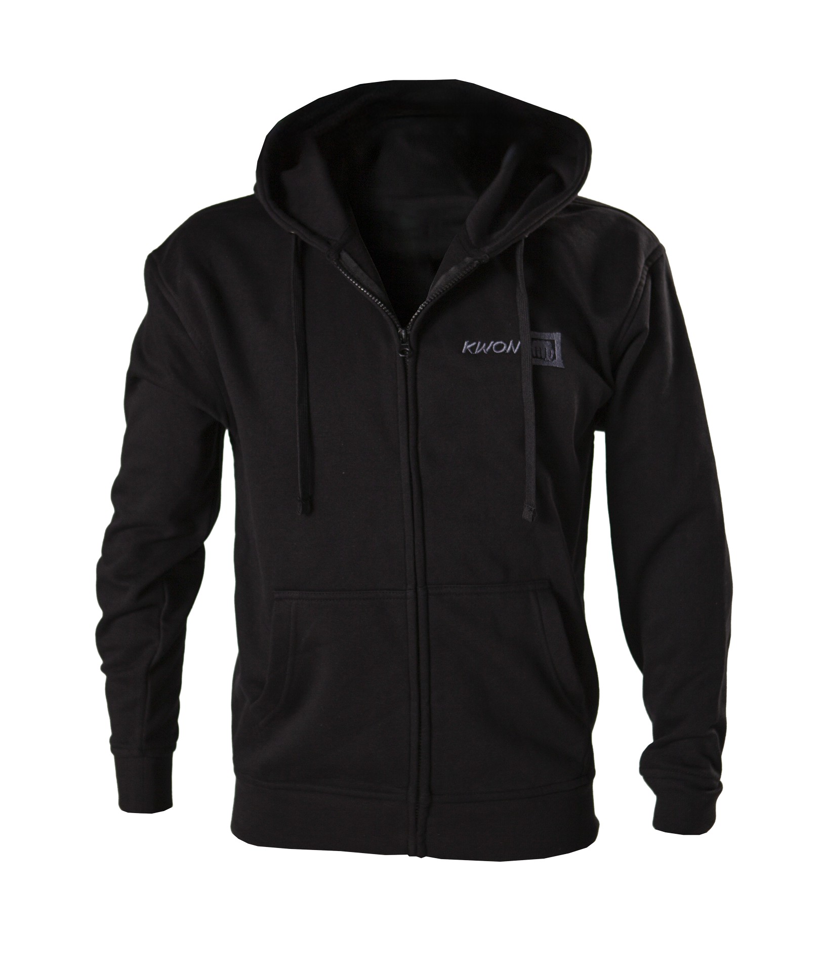 Felpa nera con zip e logo KWON