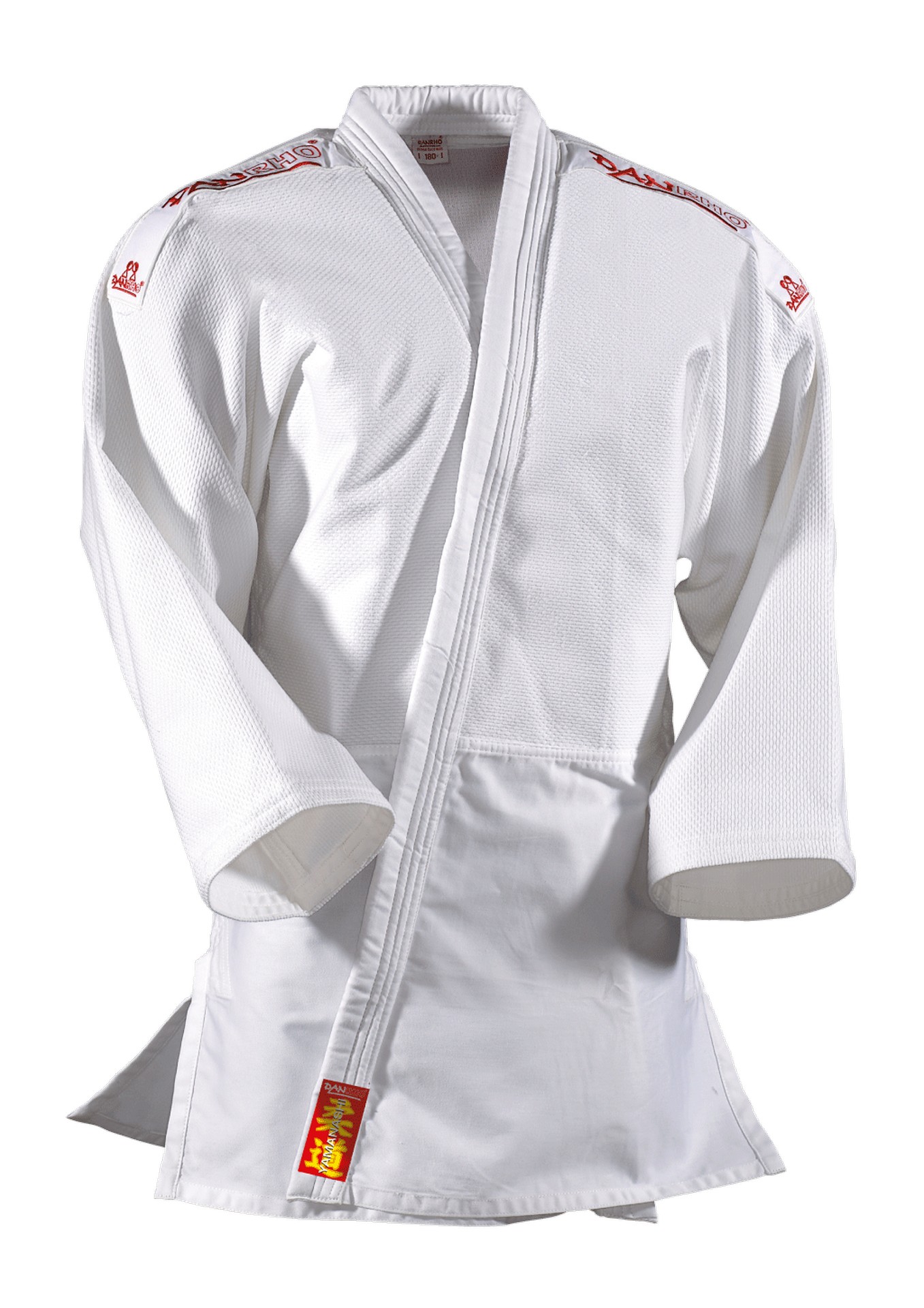 DANRHO Uniforme Judo Yamanashi con logo spalle bianca o blu