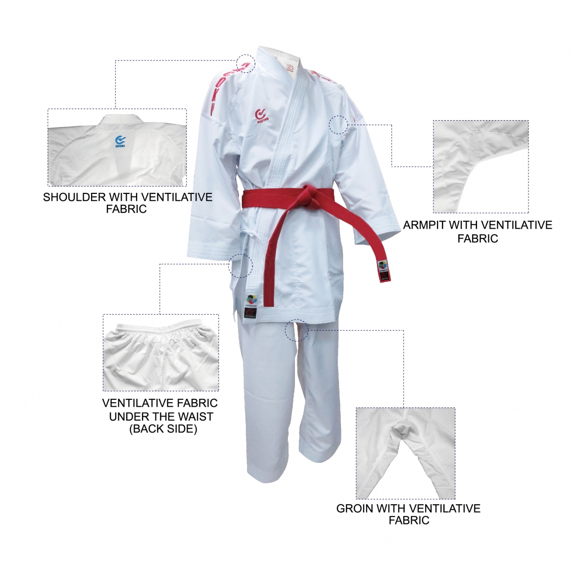 Kimono di Karate WACOKU Kumite K1 Diamond Line - approvato dalla WKF