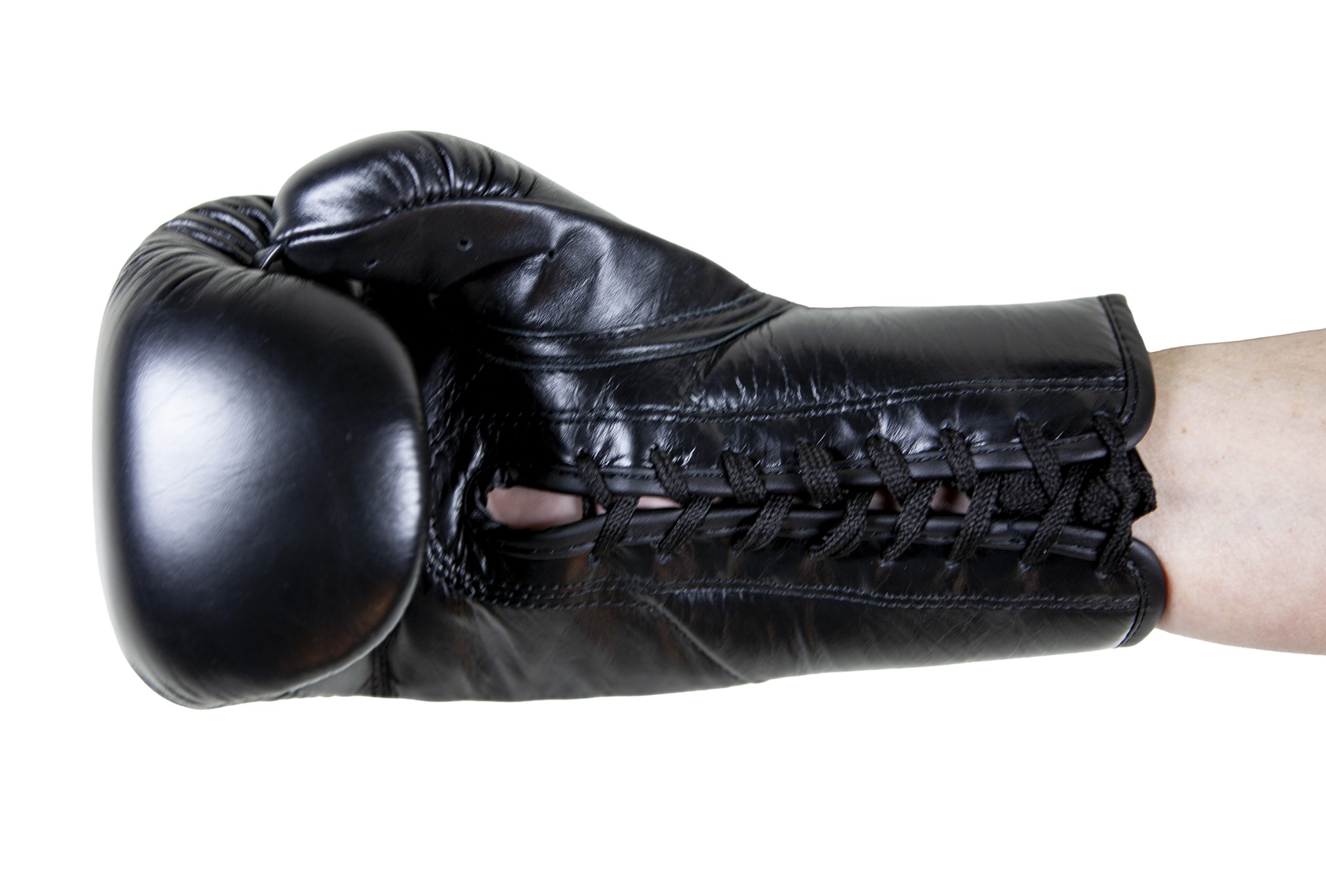 Guantoni da Boxe con i lacci Tournament neri